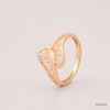 SJJGR138 | Petal Arc Floral Gold Ring with Elegant Sculpted Craftsmanship