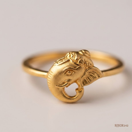 SJJGR142 | Majestic Trunk Bold Designer Gold Ring Inspired by Nature