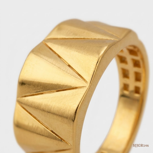 SJJGR146 | Geometric Gleam Modern Gold Ring with Stylish Luxury Finish