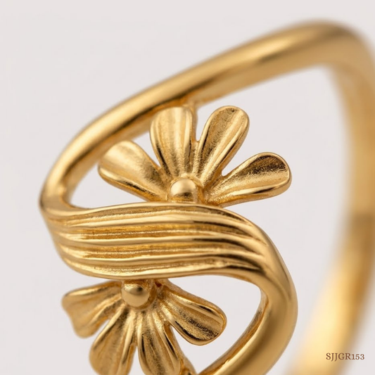 SJJGR153 | Floral Vine Elegant Gold Ring Inspired by Nature’s Beauty