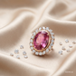 SJJDE148 | Blush Halo Diamond Stud Earrings