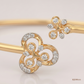 SJJDB101 | Chic Clover Diamond Open Cuff Bangle