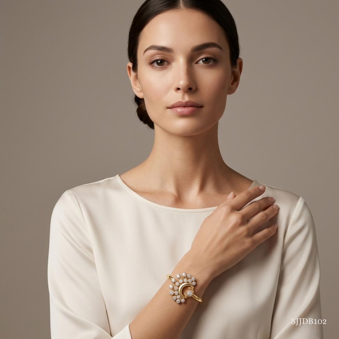 SJJDB102 | Stellar Shine Diamond Statement Bangle