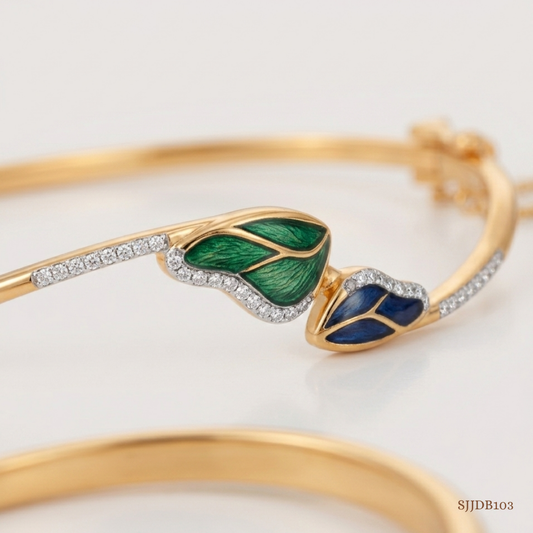 SJJDB103 | Winged Rhythm Diamond Designer Bangle