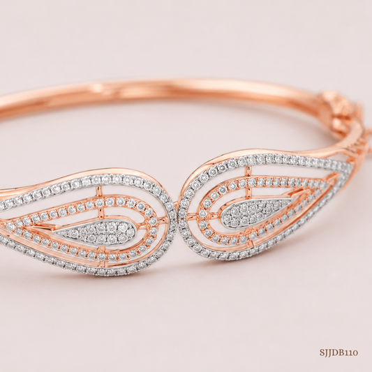 SJJDB110 | Luminous Drop Diamond Contemporary Bangle