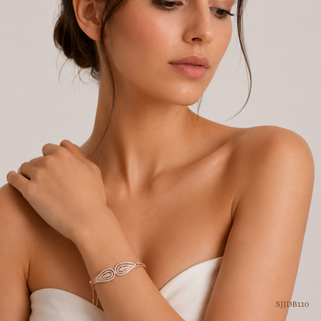 SJJDB110 | Luminous Drop Diamond Contemporary Bangle