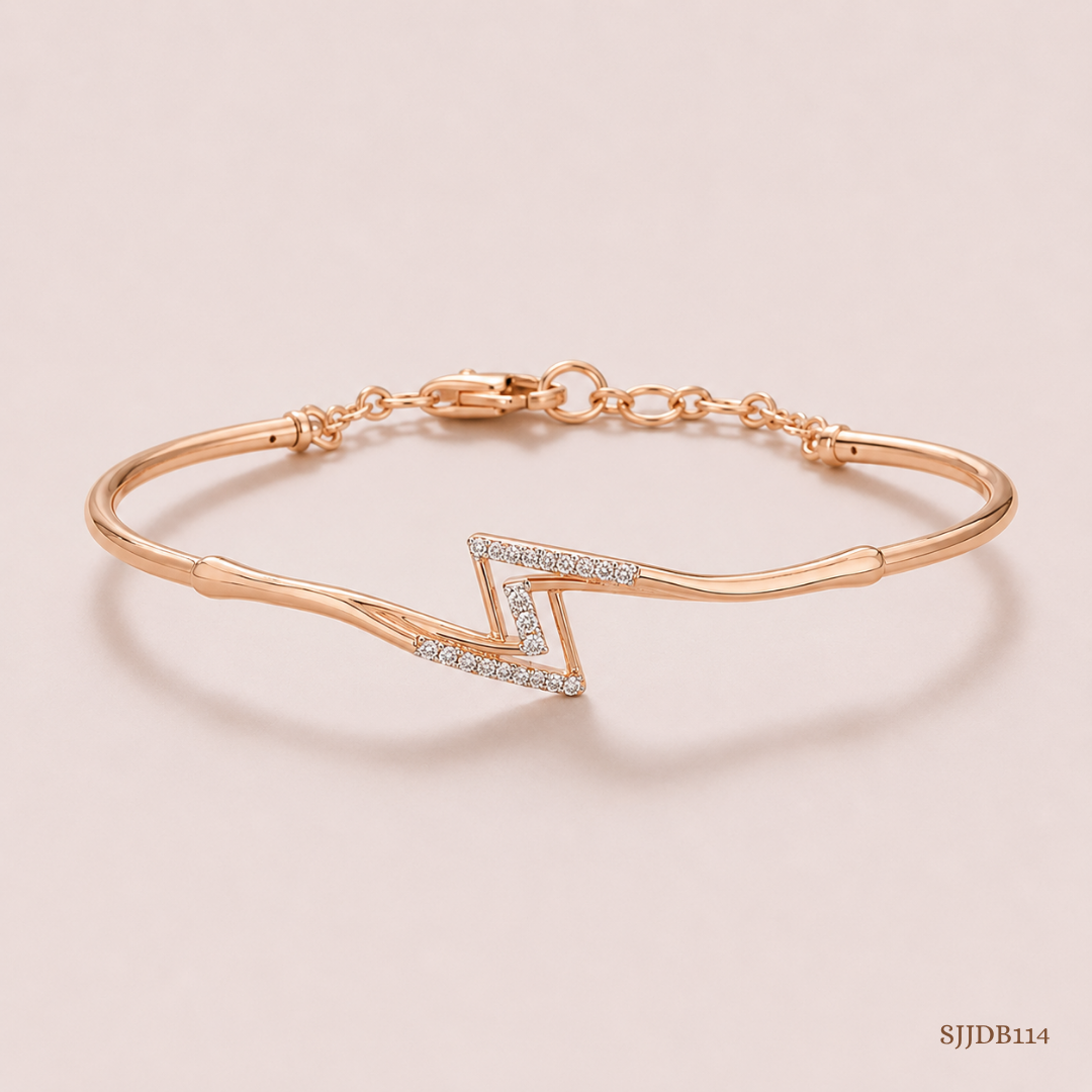 SJJDB114 | Thunderbolt Glow Diamond Statement Bangle