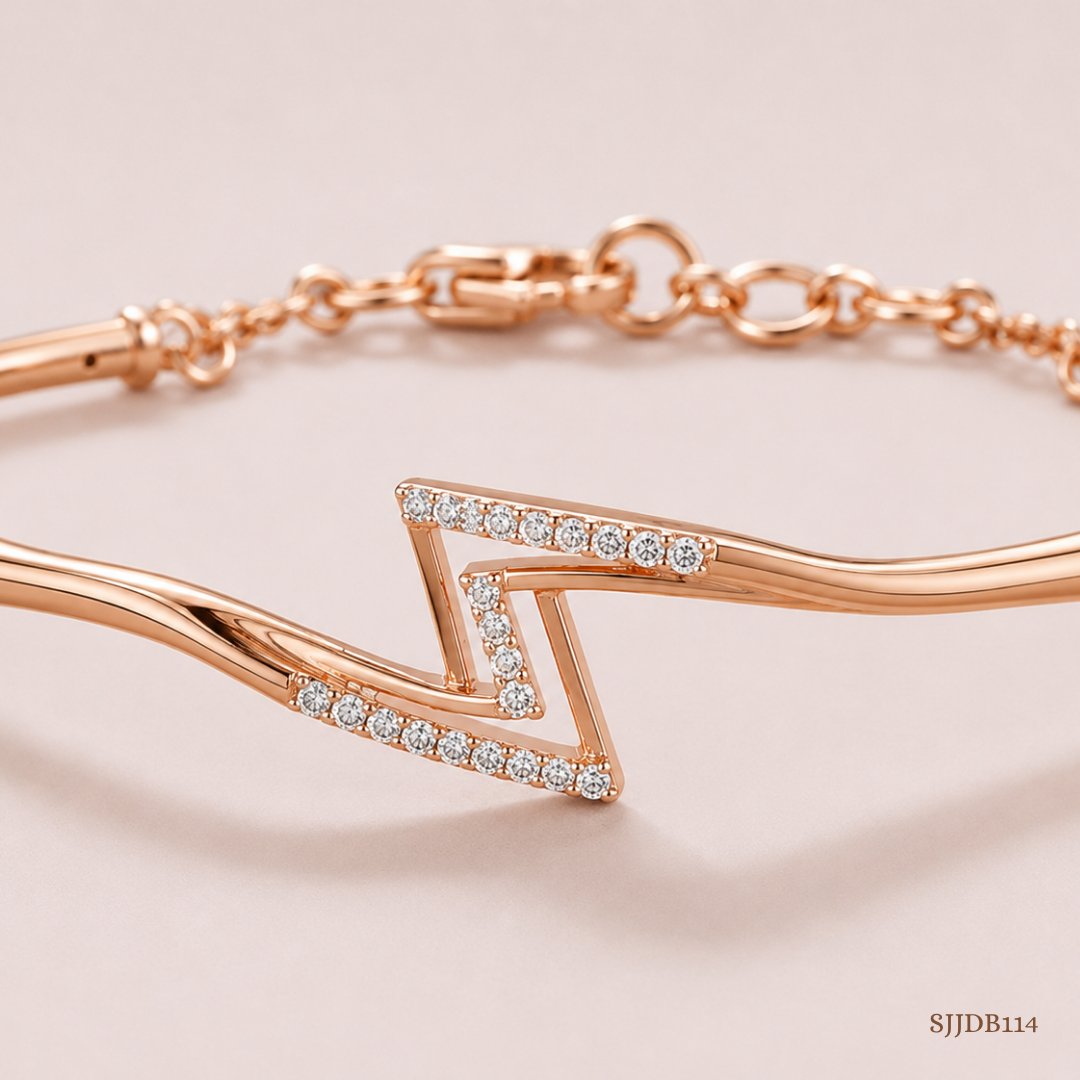 SJJDB114 | Thunderbolt Glow Diamond Statement Bangle