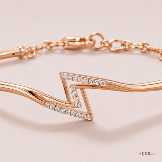 SJJDB114 | Thunderbolt Glow Diamond Statement Bangle