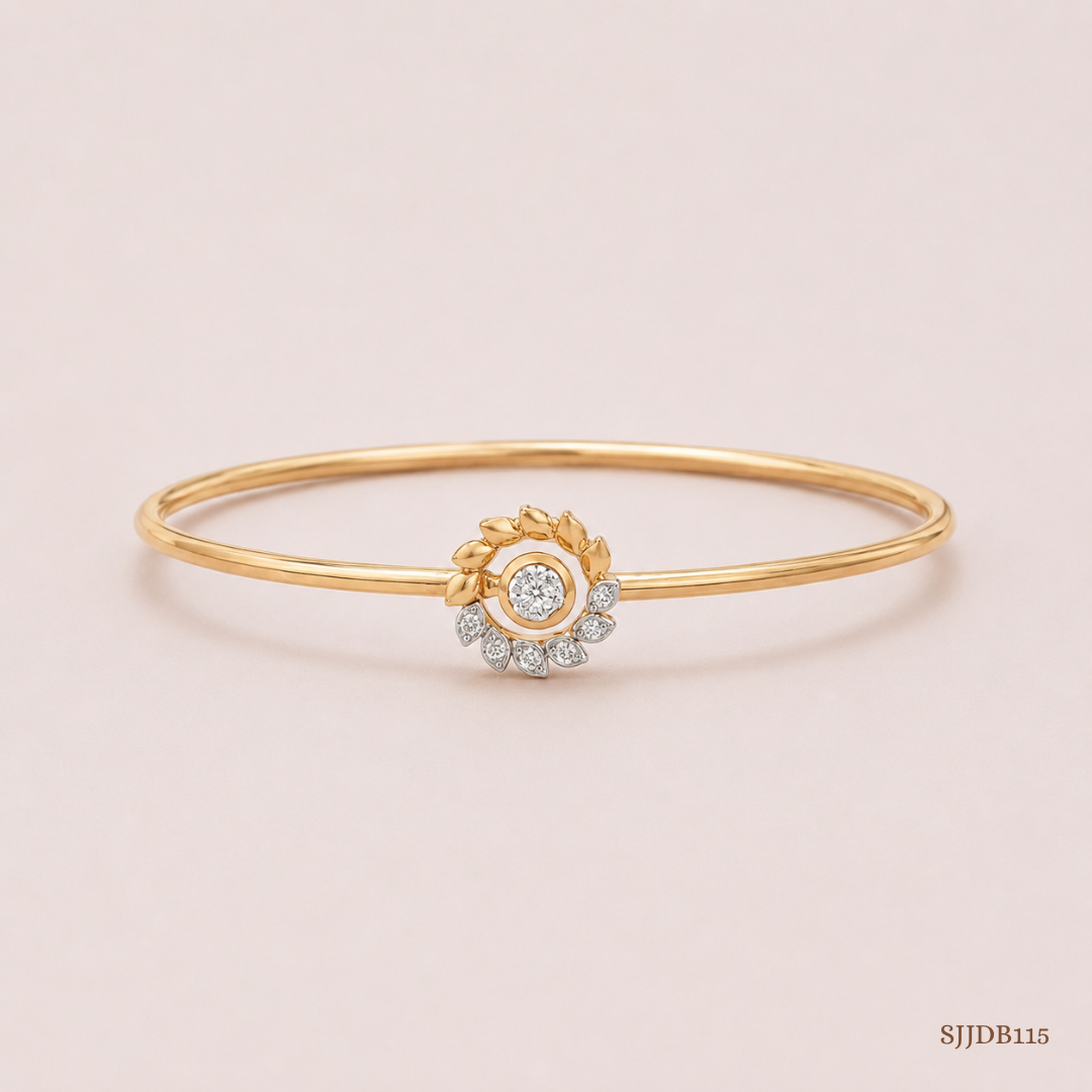 SJJDB115 | Bloom Wreath Diamond Floral Bangle