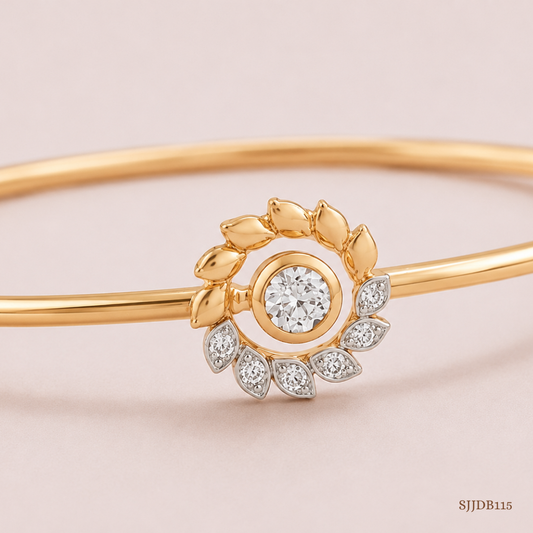 SJJDB115 | Bloom Wreath Diamond Floral Bangle