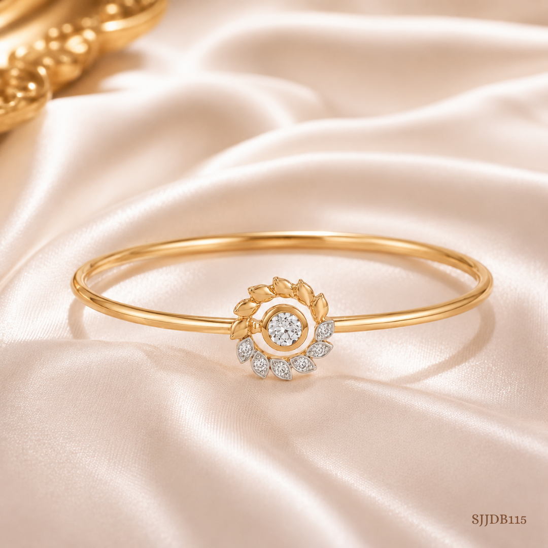 SJJDB115 | Bloom Wreath Diamond Floral Bangle