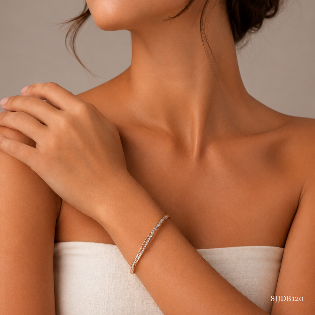 SJJDB120 | Sparkle Arch Diamond Designer Bangle
