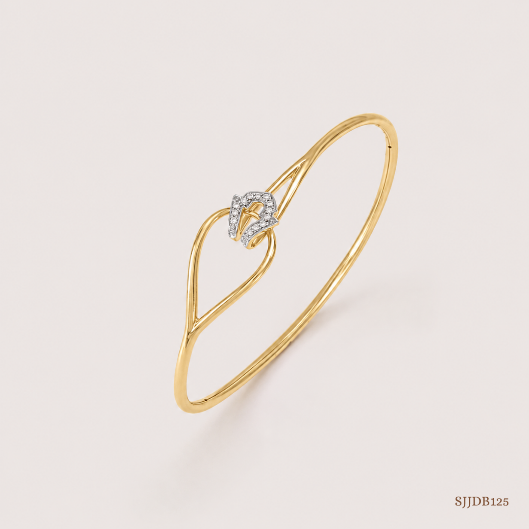 SJJDB125 | Graceful Twist Diamond Designer Bangle