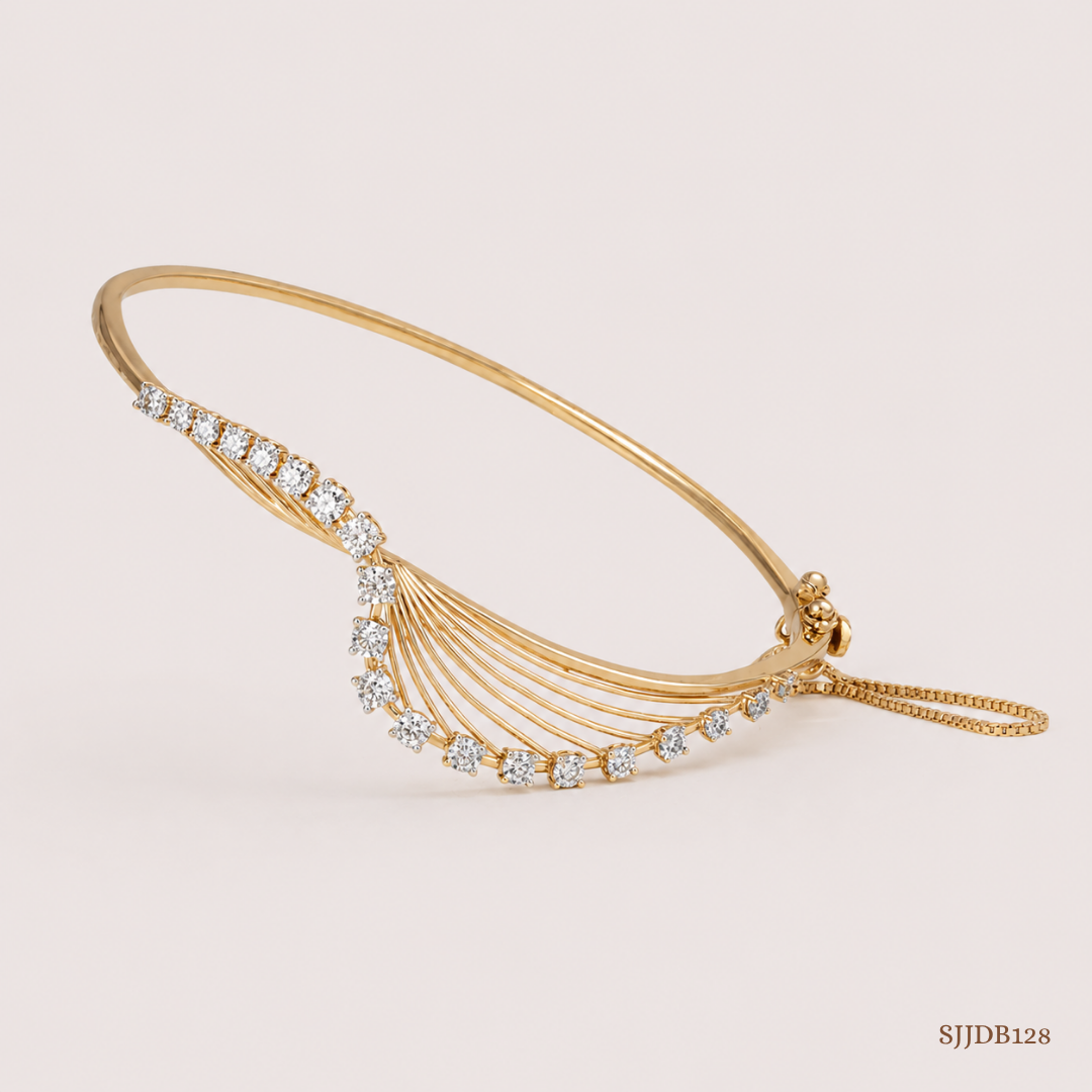 SJJDB128 | Elegant Precision Diamond Modern Bangle