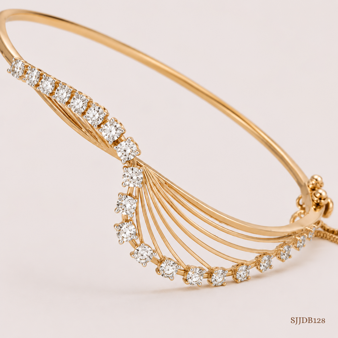 SJJDB128 | Elegant Precision Diamond Modern Bangle