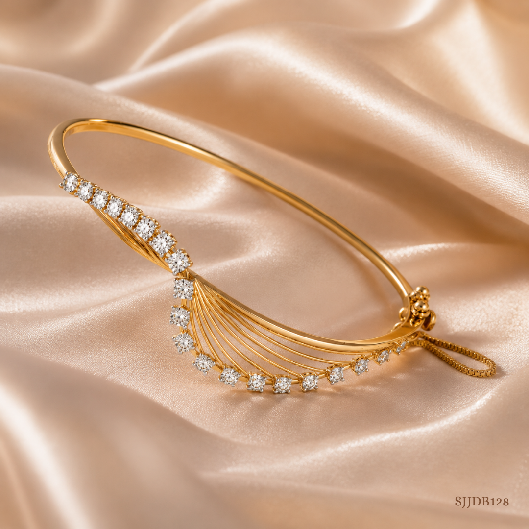 SJJDB128 | Elegant Precision Diamond Modern Bangle