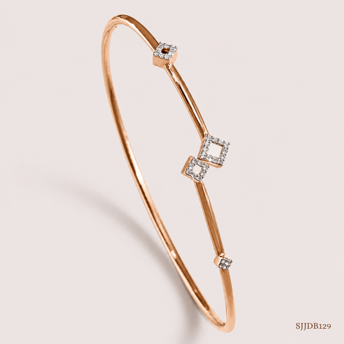 SJJDB129 | Edgy Glimmer Diamond Statement Bangle