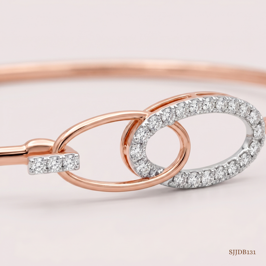 SJJDB131 | Curvaceous Glimmer Diamond Designer Bangle