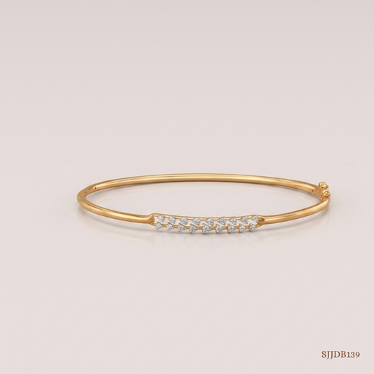 SJJDB139 | Linear Sparkle Diamond Contemporary Bangle
