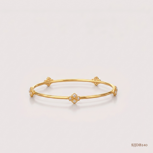 SJJDB140 | Floral Orbit Diamond Designer Bangle