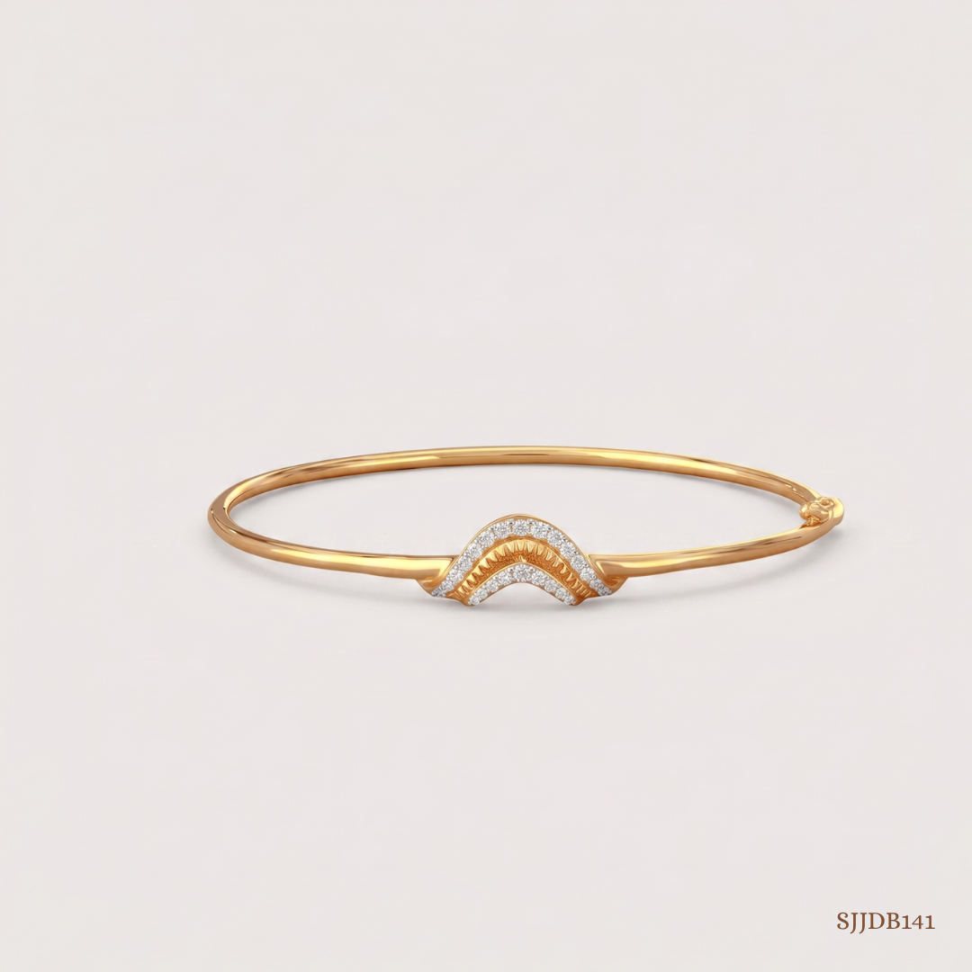SJJDB141 | Wave Crest Diamond Statement Bangle