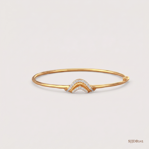 SJJDB141 | Wave Crest Diamond Statement Bangle