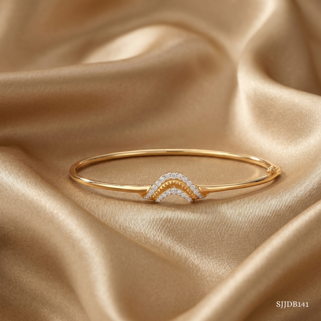SJJDB141 | Wave Crest Diamond Statement Bangle