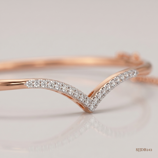 SJJDB143 | Flattering Diamond Contemporary Fashion Bangle
