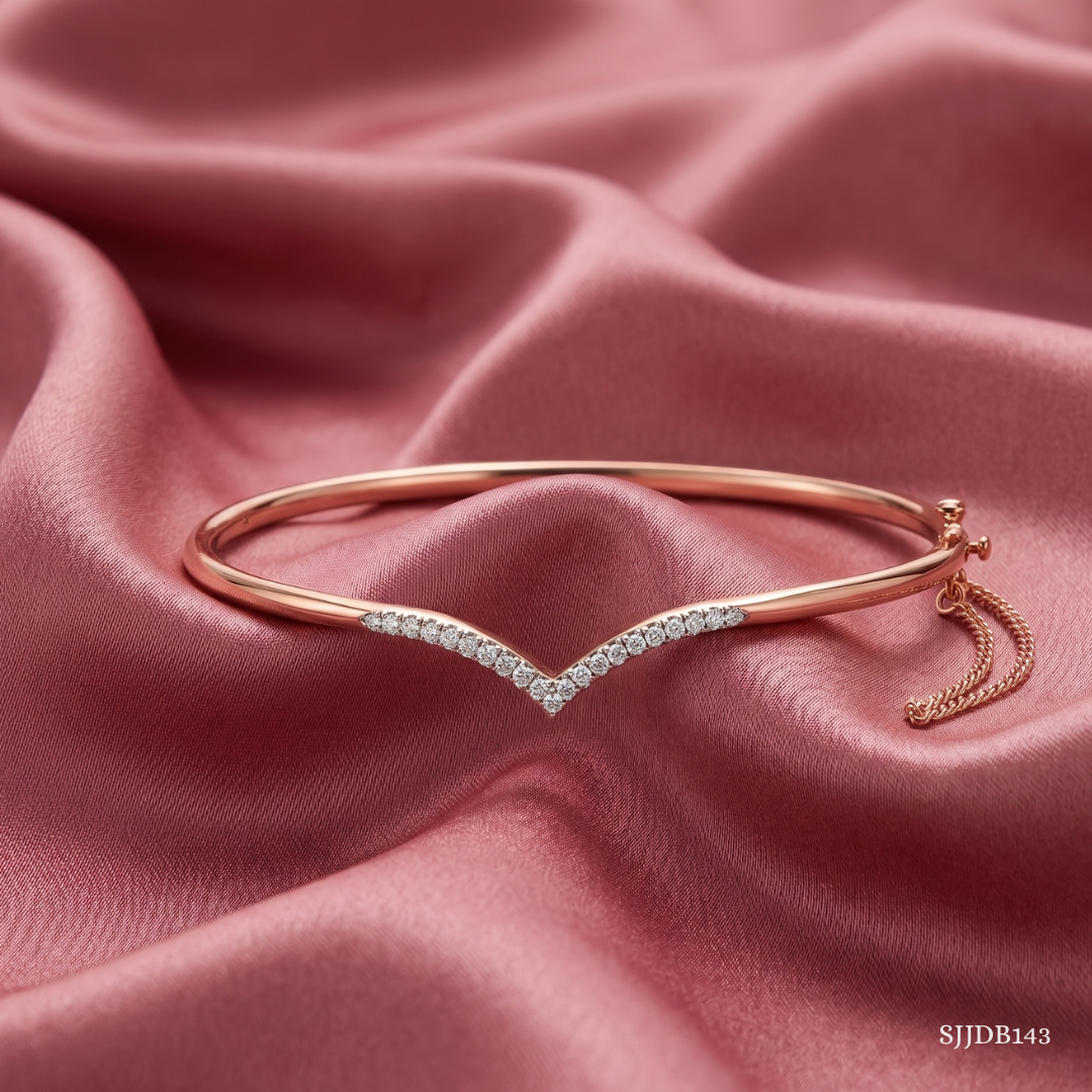 SJJDB143 | Flattering Diamond Contemporary Fashion Bangle