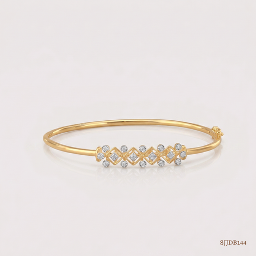SJJDB144 | Glimmer Grid Diamond Modern Bangle