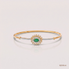 SJJDB145 | Emerald Bloom Diamond Floral Bangle