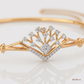 SJJDB146 | Frosted Crown Diamond Statement Bangle
