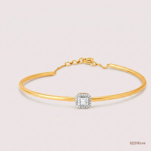 SJJDB148 | Glittering Cluster Diamond Luxury Bangle