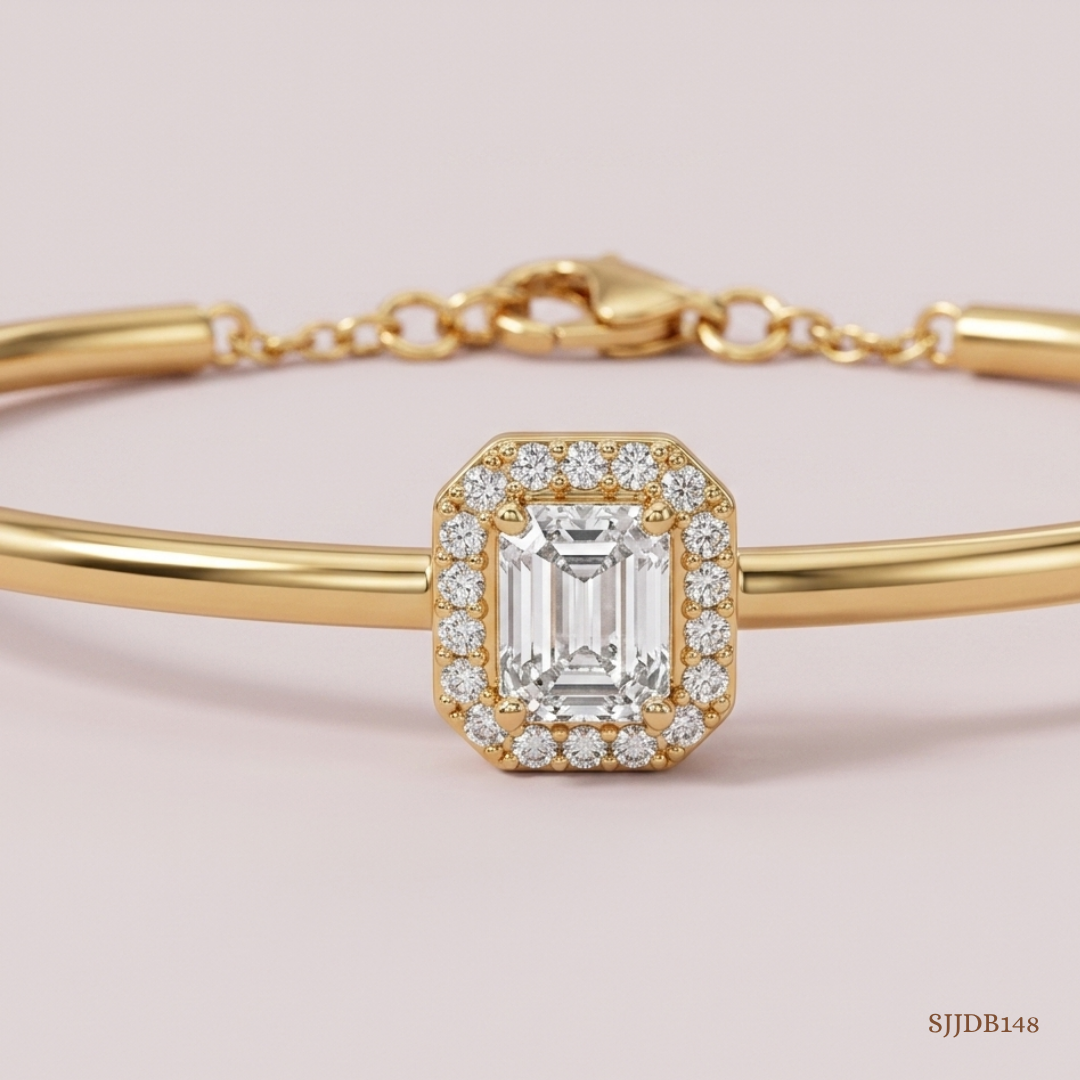SJJDB148 | Glittering Cluster Diamond Luxury Bangle