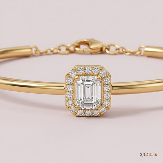 SJJDB148 | Glittering Cluster Diamond Luxury Bangle