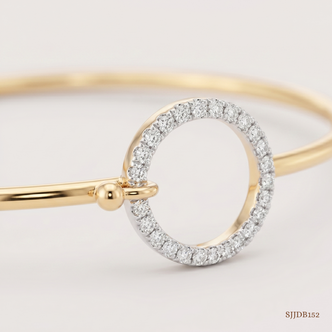 SJJDB152 | Shimmering Circle Diamond Elegant Bangle