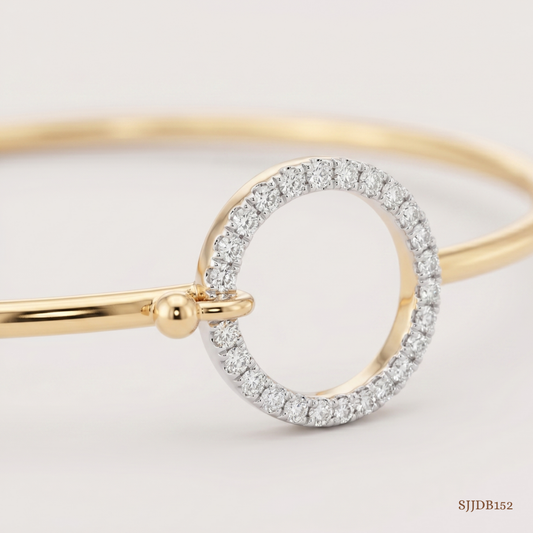 SJJDB152 | Shimmering Circle Diamond Elegant Bangle