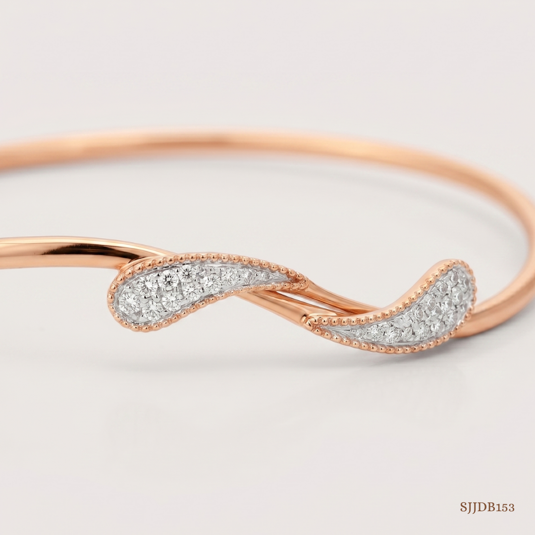 SJJDB153 | Curvy Diamond Contemporary Fashion Bangle
