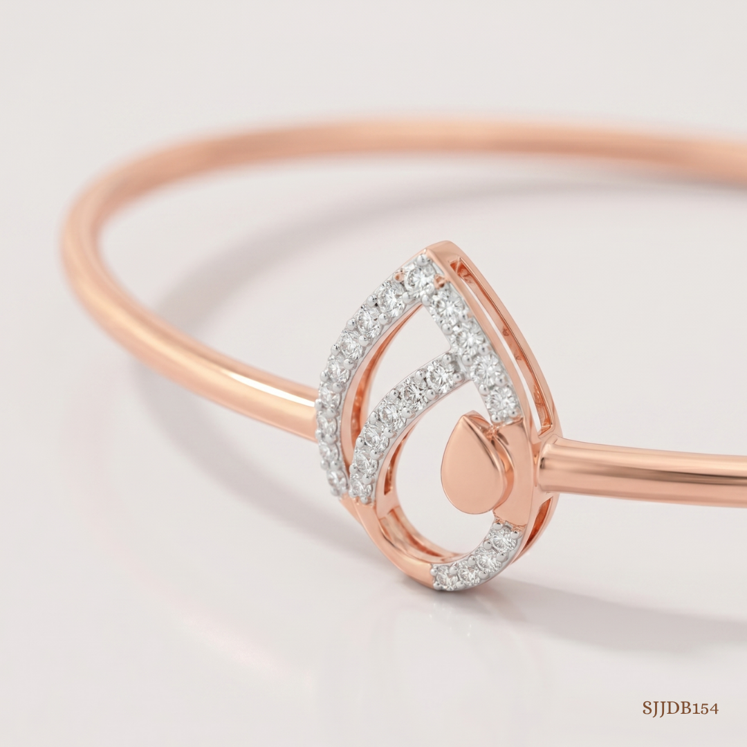 SJJDB154 | Teardrop Diamond Elegant Designer Bangle