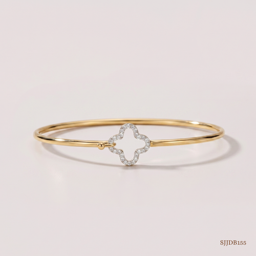 SJJDB155 | Floral Openable Diamond Designer Bangle