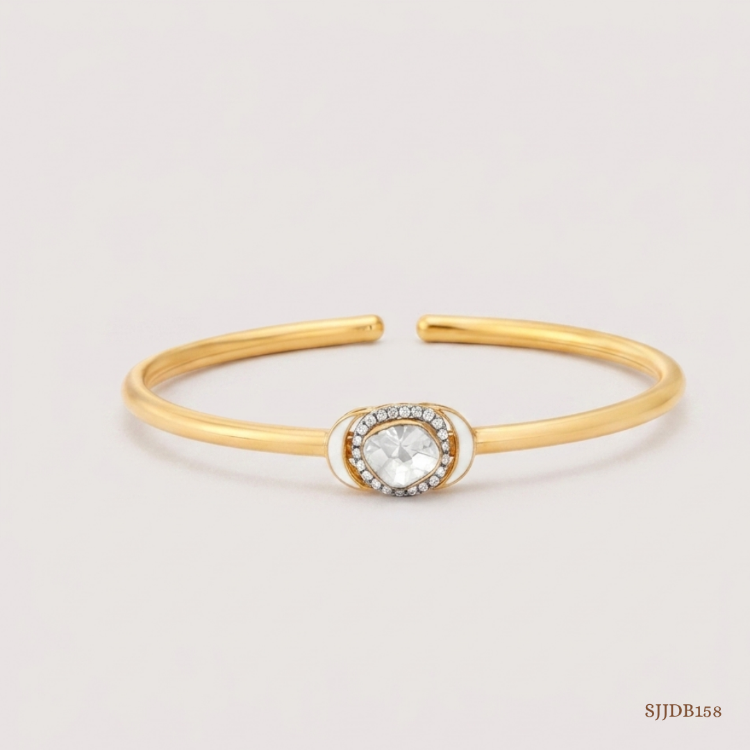 SJJDB158 | Circlet Polki Diamond Designer Bangle