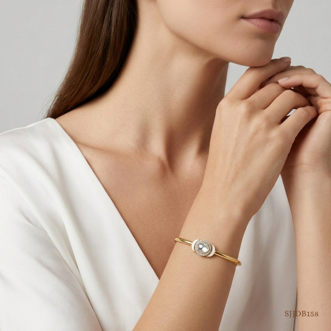 SJJDB158 | Circlet Polki Diamond Designer Bangle