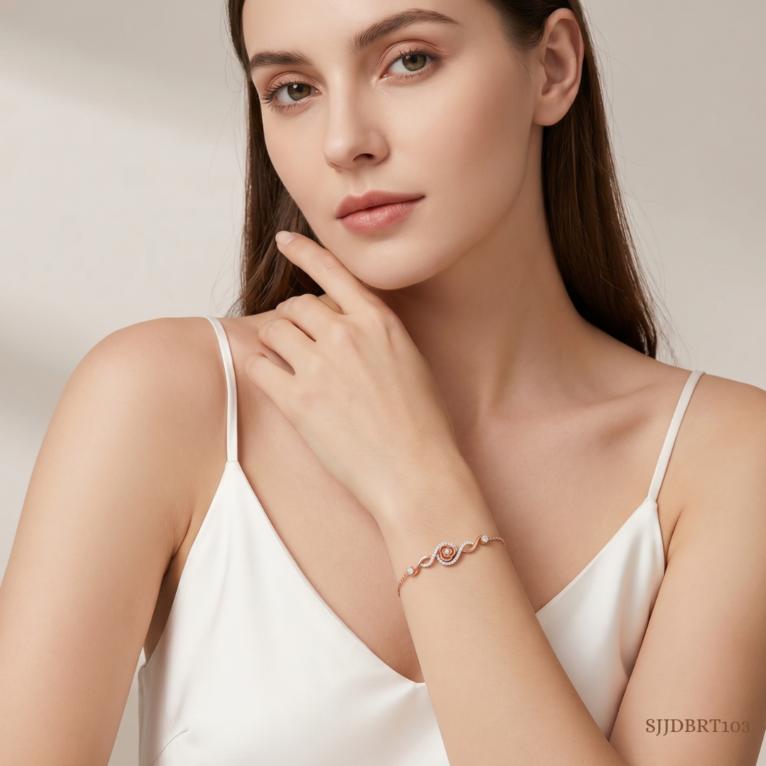 SJJDBRT103 | Spiralling Glow Diamond Bracelet