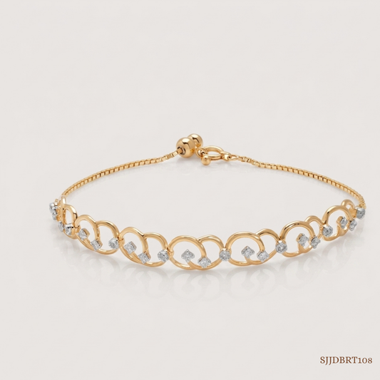 SJJDBRT108 | Graceful Curve Diamond Bracelet