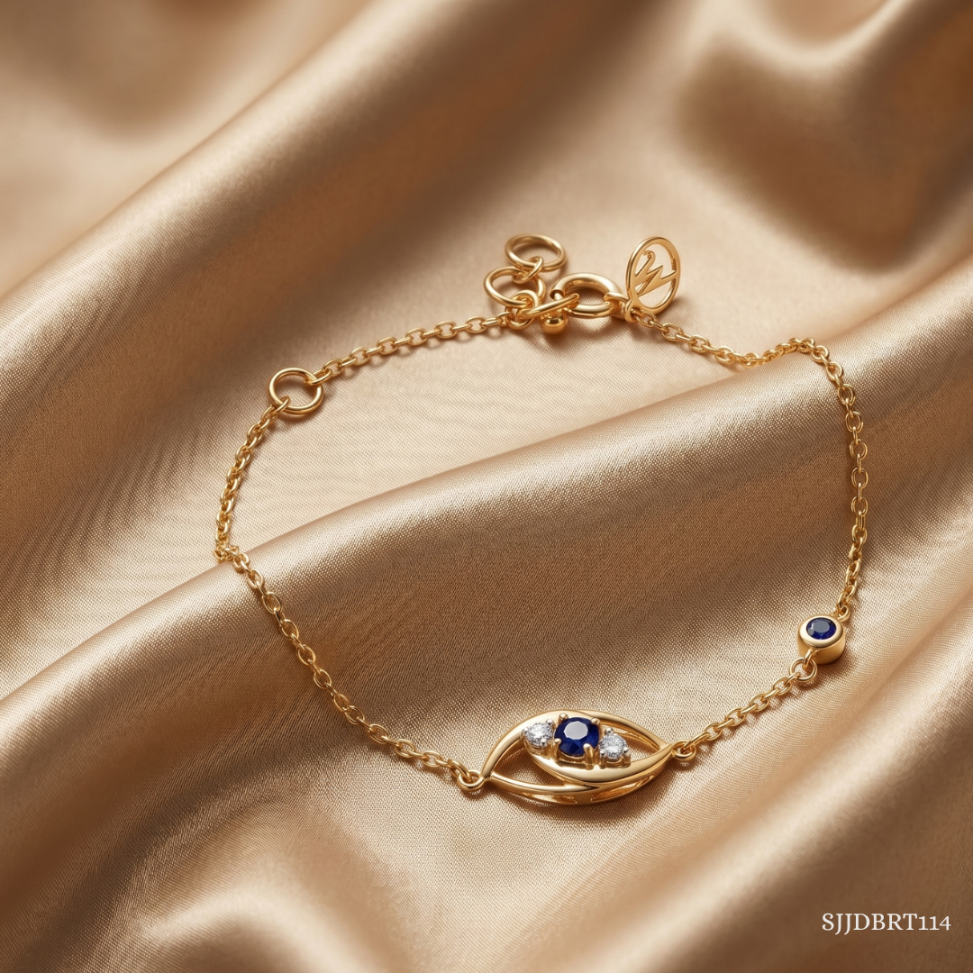 SJJDBRT114 | Multi Charm Evil Eye Diamond Bracelet
