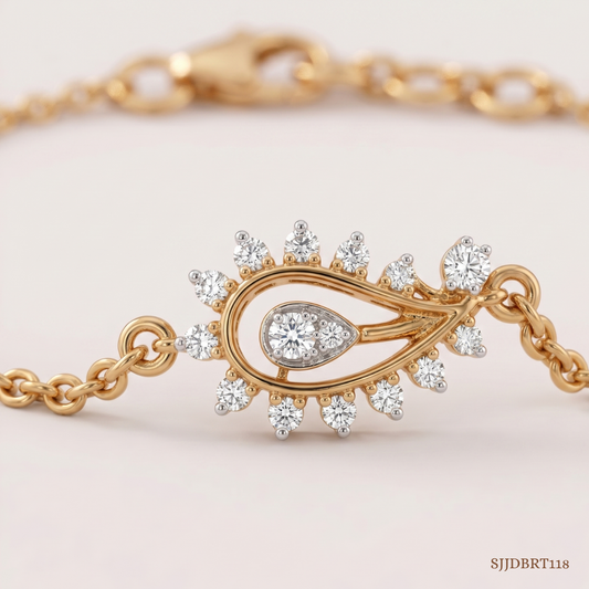 SJJDBRT118 | Paisley Bloom Diamond Bracelet