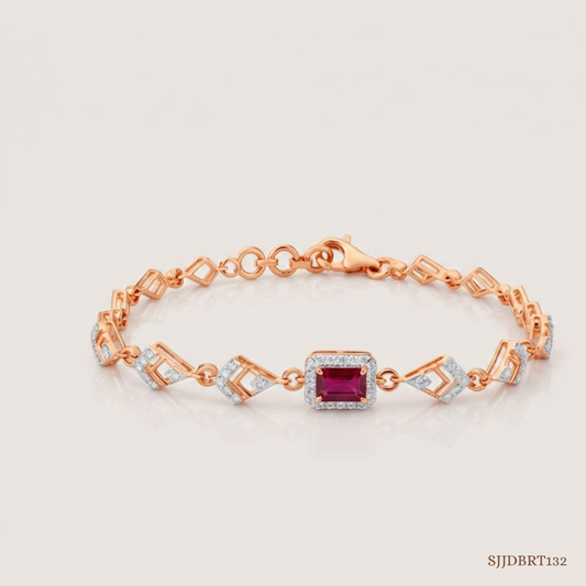 SJJDBRT132 | Crimson Frame Diamond Bracelet