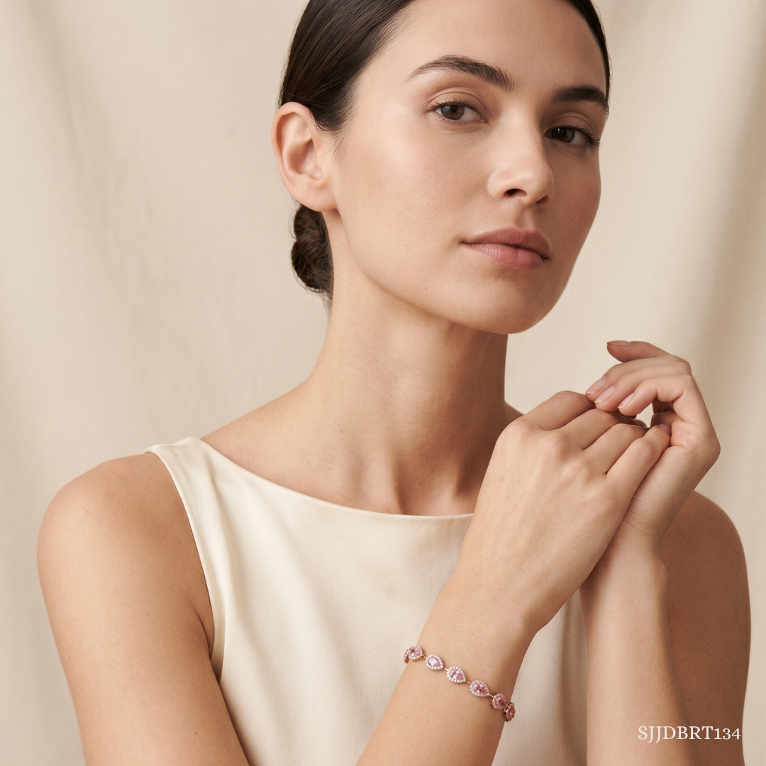 SJJDBRT134 | Rose Teardrop Diamond Bracelet