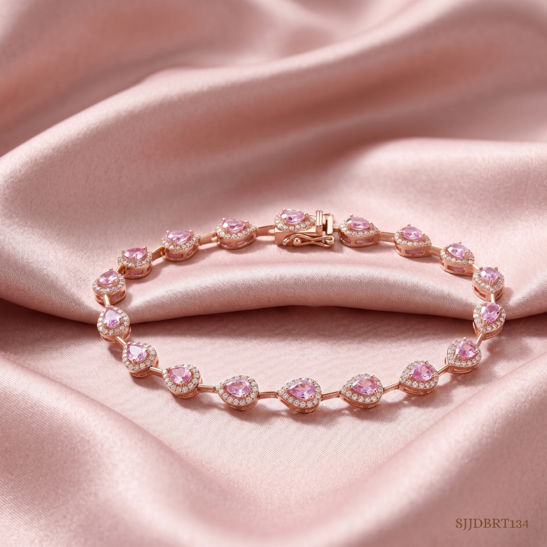 SJJDBRT134 | Rose Teardrop Diamond Bracelet